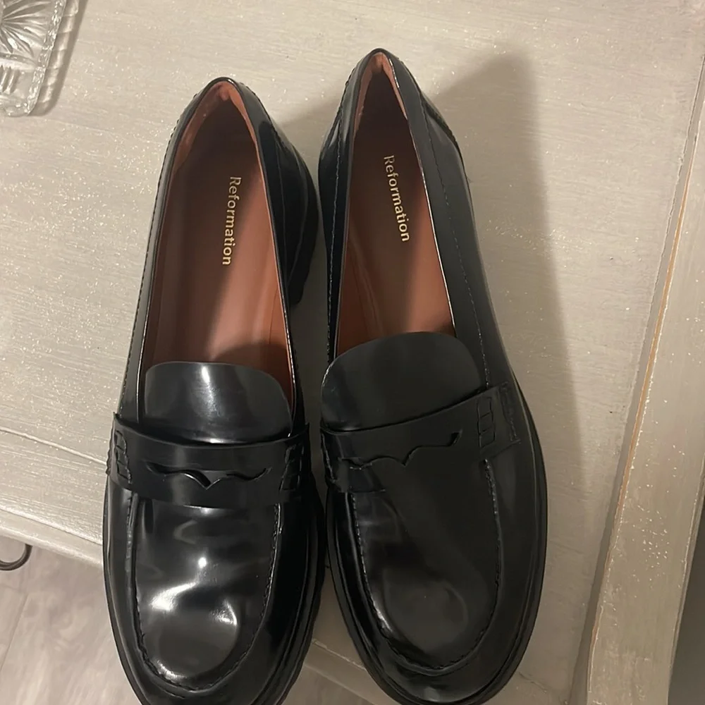 Reformation Agathea Chunky Loafer in Black